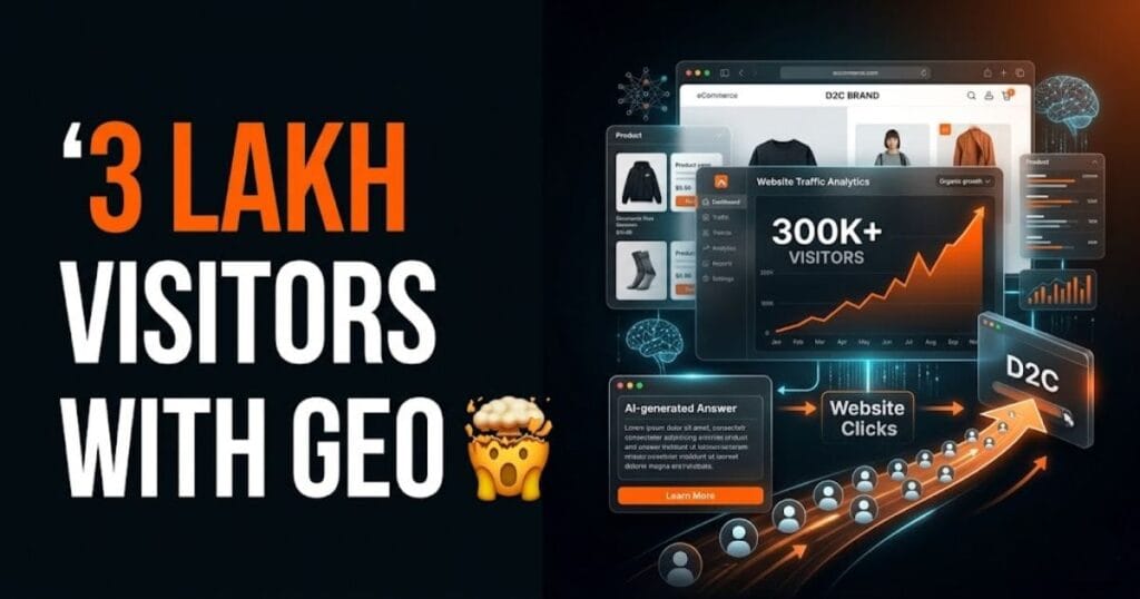 How a D2C Brand Got 3 Lakh Organic Visitors Using GEO